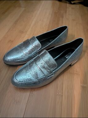 Kenneth Cole Reaction Metallic Silver Loafers